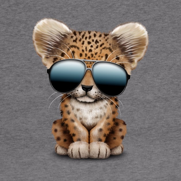 Cute Baby Leopard Wearing Sunglasses by jeffbartels